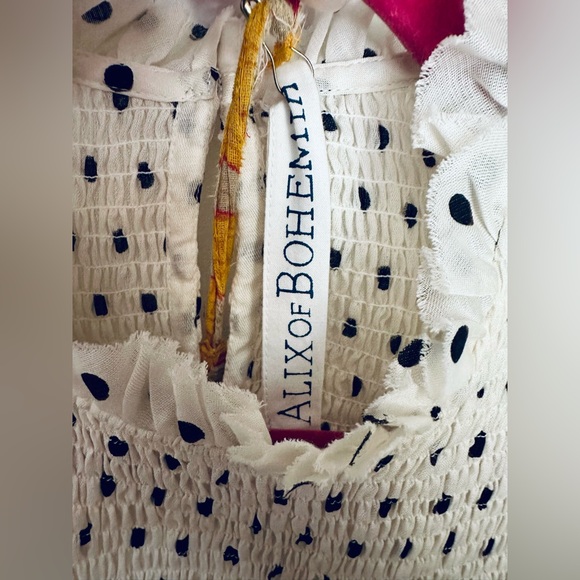 🆕 🔖 Alix of Bohemia ✨ Shelby Cream Dot Smocked Maxi Dress ✨ Size Small ✨ NWT!! - Picture 7 of 17
